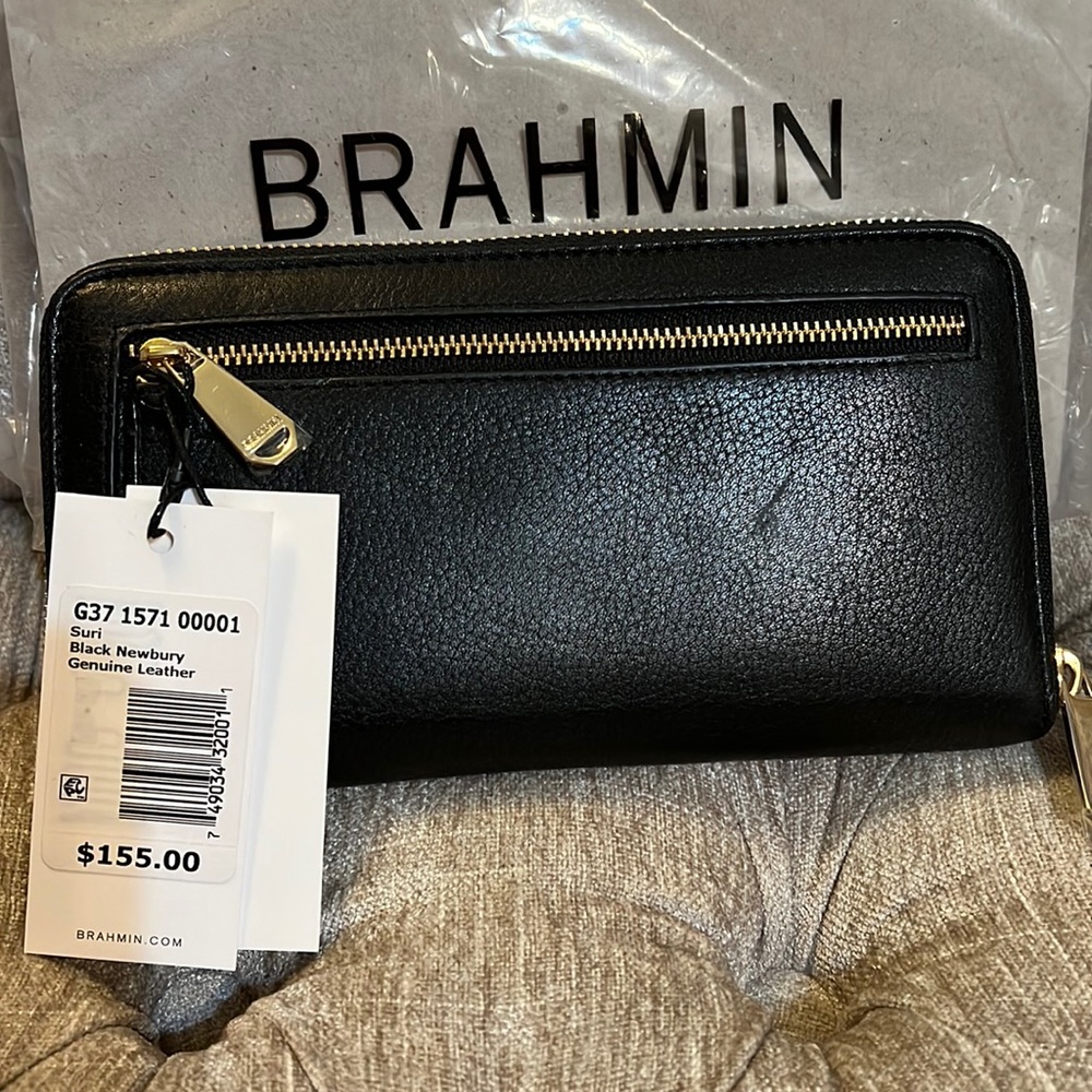 Brahmin Suri Black Newbury Smooth Leather Wallet